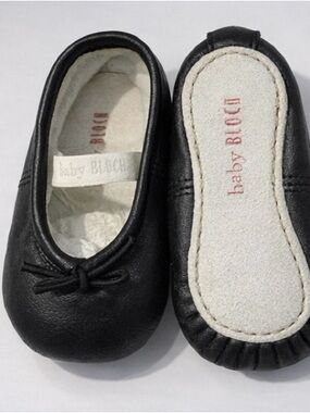 Black Leather Ballet Flats for baby